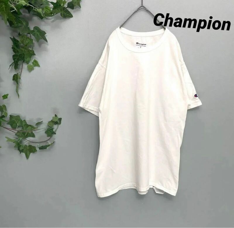 【Champion】チャンピオン 半袖シャツ 白 シンプル 人気 オーバーサイズ 美品