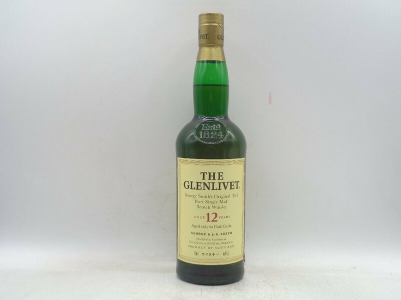 The GLENLIVET グレンリベット 12年 ジョージ スミス オリジナル 1824 ピュア シングルモルト 金 ゴールドキャップ 700ml 40％ X195846