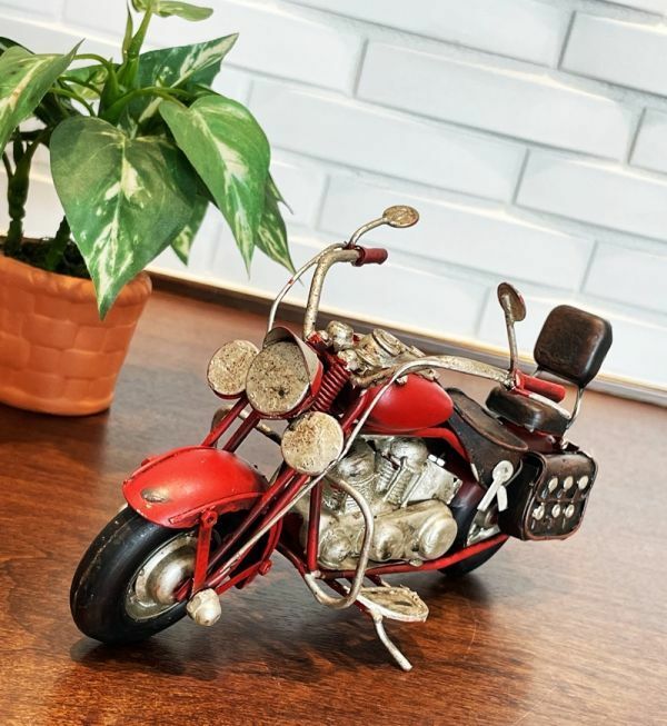 新品 ブリキ バイク 赤 レッド レトロ アンティーク オブジェ アイアン アメリカン雑貨 飾り おしゃれ かっこいい インテリア