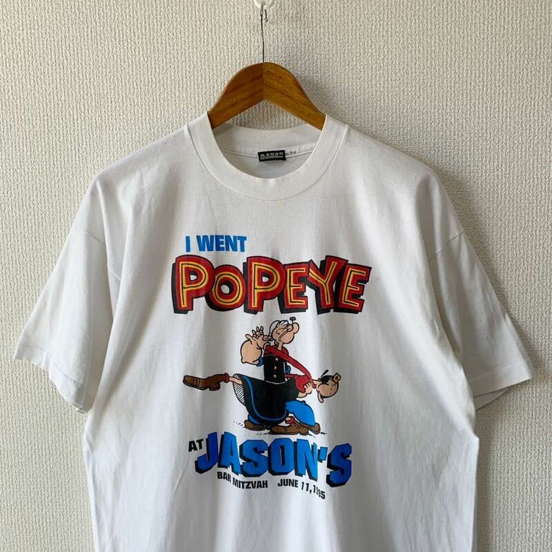 90s USA製 POPEYE プリント Tシャツ XL フルーツオブザルーム ポパイ 半袖 アメリカ製
