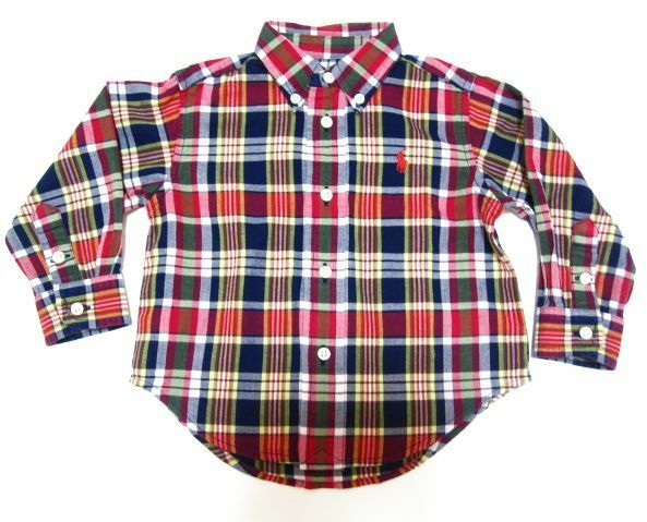 超美品 Ralph Lauren 長袖シャツ チェック ボタンダウンシャツ KIDS キッズ　80サイズ かわいいお子様
