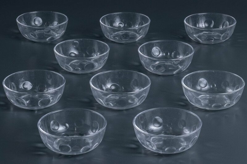 【うつわ】『 硝子小鉢 向付 10客 10645 』 10個組 料亭 日本料理 懐石 会席 和食器 うつわ 器 焼物 陶器 磁器 ガラス