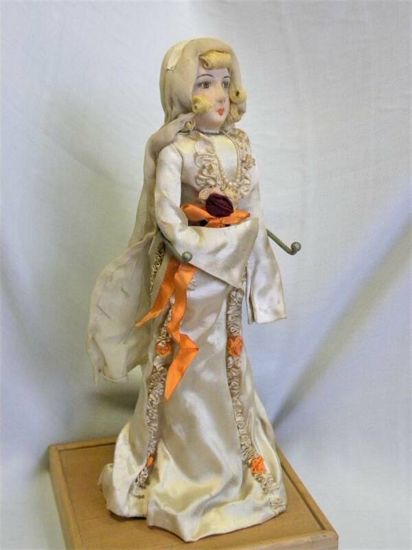 モダン人形　昭和レトロ　約40cm　ウエディングドレス　ドール　布製　フランス人形　中原淳一風