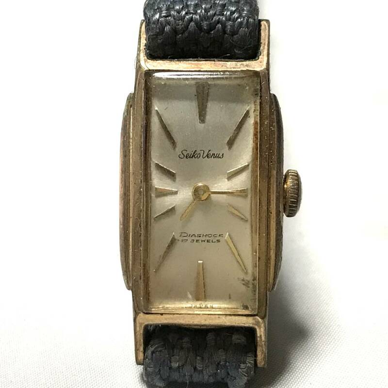 ジャンク品　セイコーSEIKO VENUS DIASHOCK 手巻き　17石　レディース　腕時計　