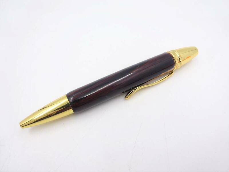 NI046/未使用保管品 御蔵島 島桑 パトリオット ボールペン ココボロ 縮杢/ペン 全長約12.5cm/回転式