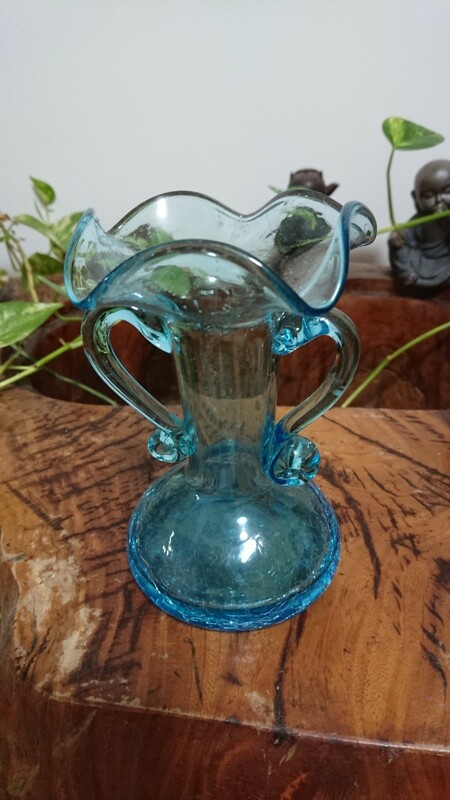 ガラス花瓶 生花 茶室 高さ:16.5cm