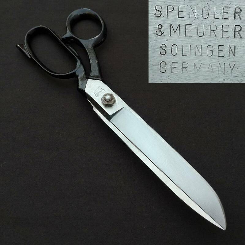 裁ち鋏 SPENGLER＆MEURER SOLINGEN GERMANY KRONRING 全長約240㎜ 洋裁鋏 布切鋏 仕立て鋏 裁縫道具 ゾーリンゲン ドイツ製 【0858s】