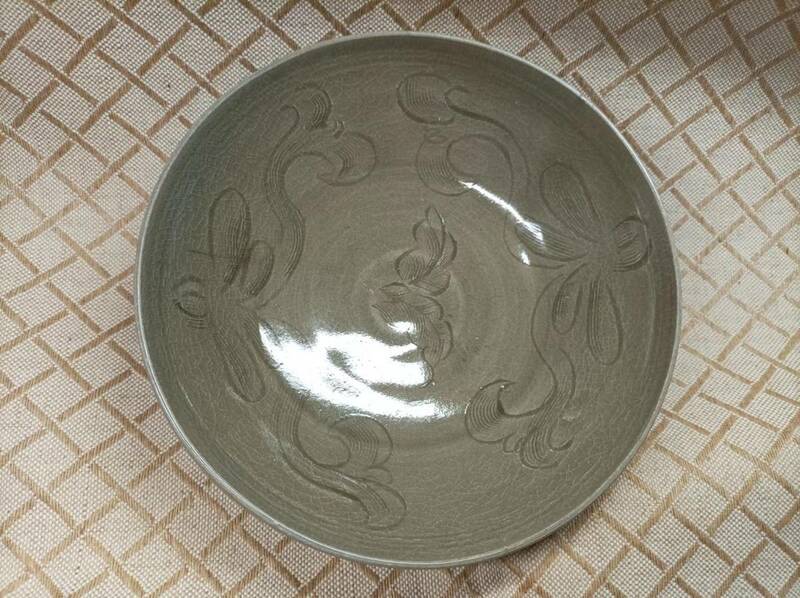 中国 唐物 古瓷 時代物 宋代花卉青瓷碗