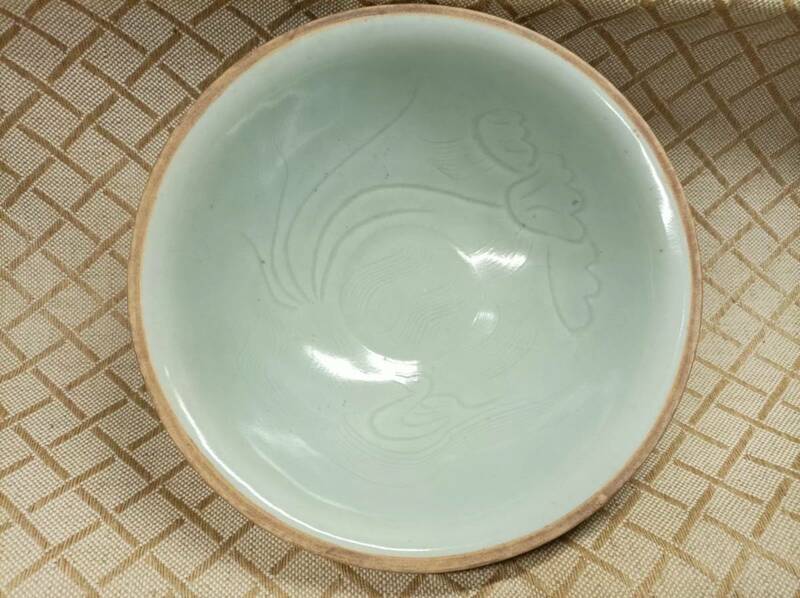 中国 唐物 古瓷 時代物 南宋影青鵝紋花瓣碗