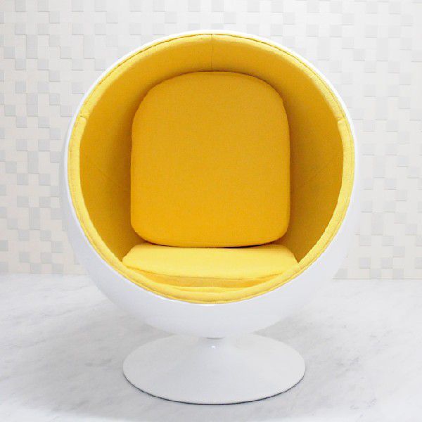 ボールチェア エーロ・アールニオ 色ホワイト×イエロー ballchair ソファ ソファー sofa パーソナルチェア