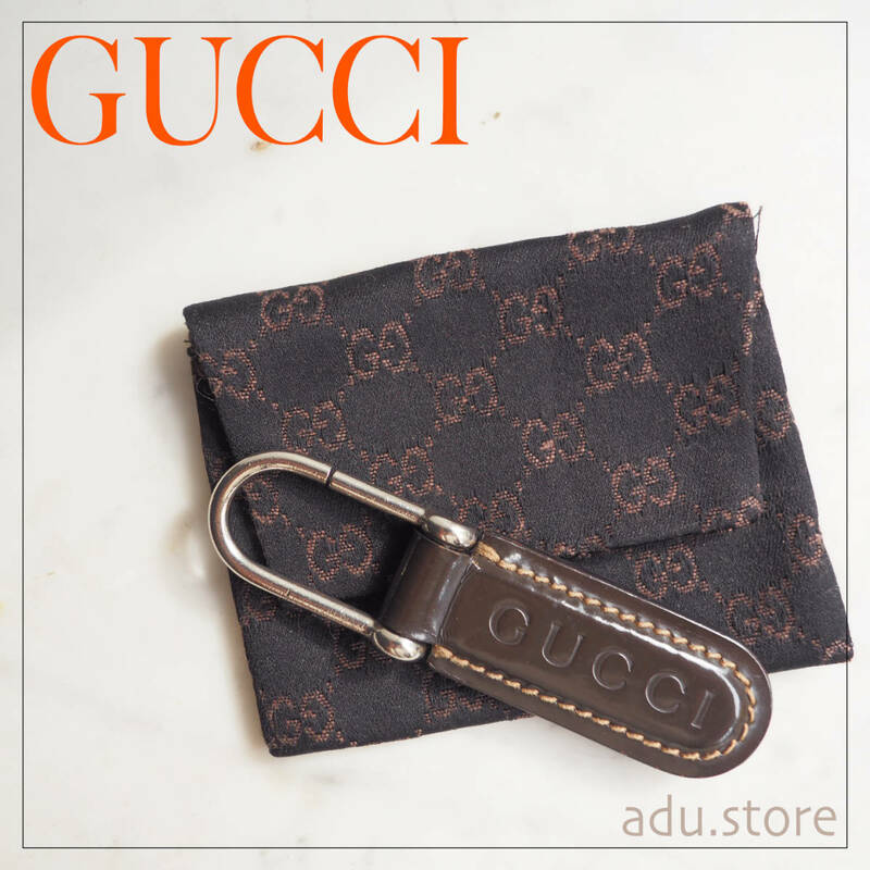 グッチ GUCCI キーホルダー キーフック ブラウン 鍵 小物 アクセサリー キーケース メンズ レディース ブランド エナメル