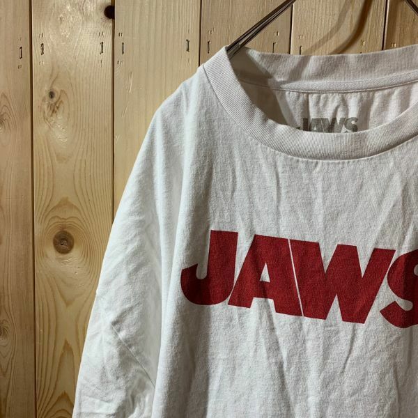 【KY386】JAWS 半袖Tシャツ ホワイト メンズ ポス