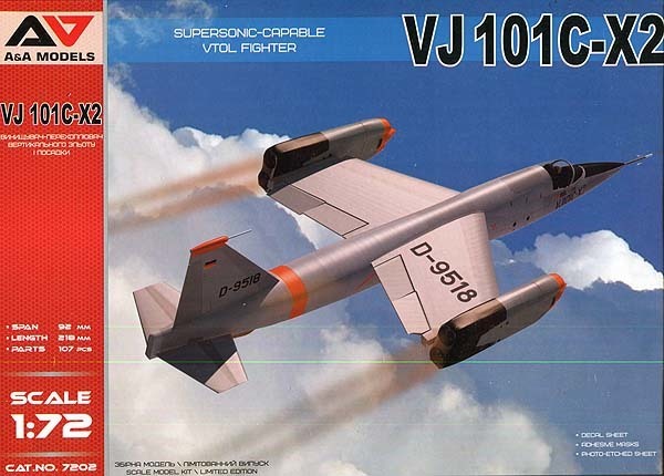 モデルズビット AAM-7202 1/72 VJ101C-X2 超音速垂直離着陸試作戦闘機