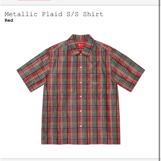 Supreme Metallic Plaid S/S Shirt Red Small 23SS シュプリーム 国内正規品 メタリック チェック シャツ 新品未使用