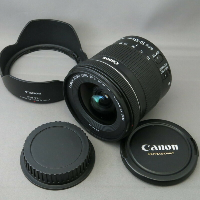 【美品】Canonキャノン　キヤノン　EF-S10-18mmF4.5-5.6IS STM　キヤノンＥＦマウントAPS-Cサイズセンサー用★NO.6997