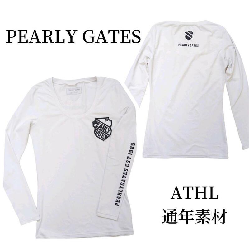 PEARLY GATES 長袖 トップス ATHL 通年素材 Uネック