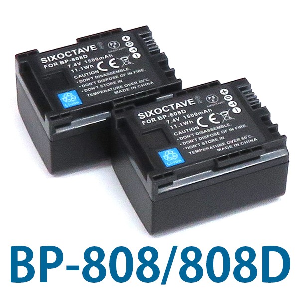 BP-809 BP-808D BP-808 Canon 互換バッテリー 2個　純正充電器で充電可能 iVIS HF M41 iVIS HF M43 iVIS HF S10 iVIS HF S11 iVIS HF S21