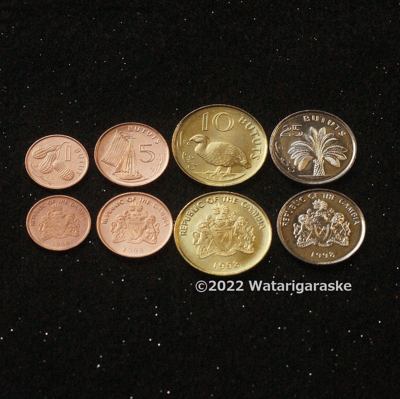 ★ガンビアの硬貨4種4枚★未使用1998年★
