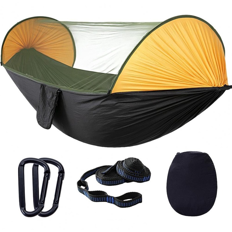■新入荷■キャンプ アウトドア ピクニック ハンモック 屋外 昼寝 展開可能な蚊帳付き パラシュート スイングベッド ポータブル 軽量