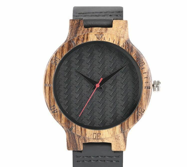 新品★木製腕時計★ブラック★送料無料★革ベルト★木製★アナログ★腕時計