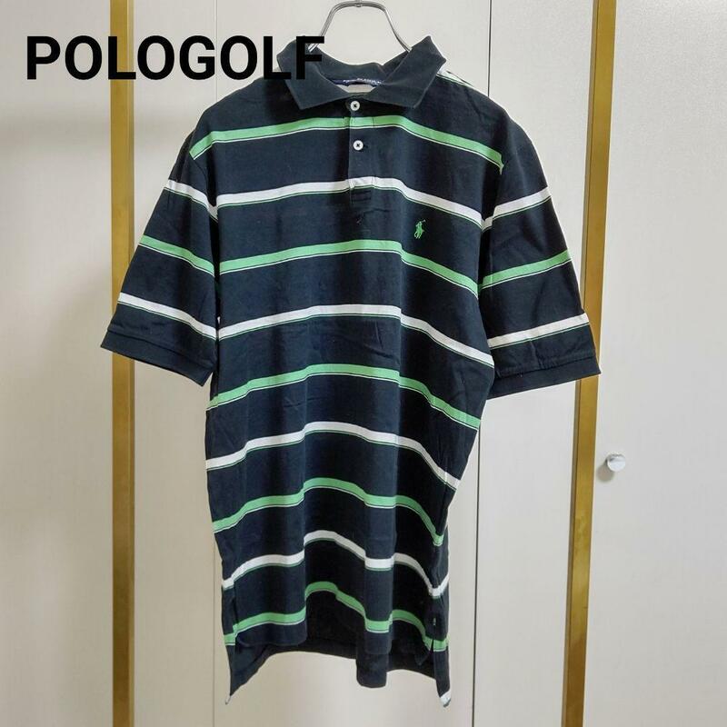 ポロゴルフ/POLOGOLF/Mブラックボーダーポロシャツ