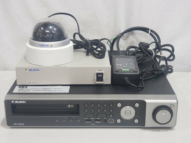 [ジャンク] ALSOK DVR 1TB DR-C004-B + カメラ SC-D002-J + カメラ電源 DE-U001-J (10)