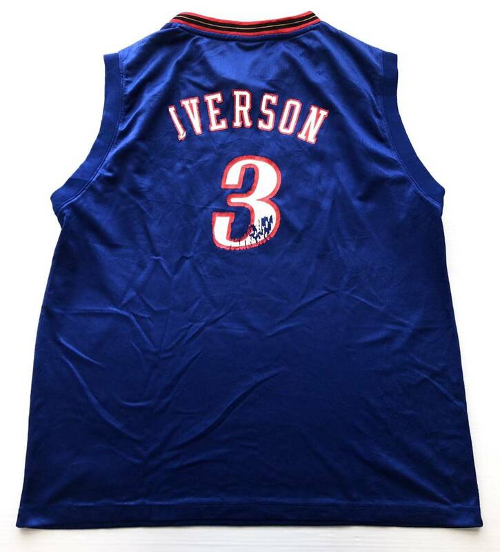 シクサーズ NBA アイバーソン バスケシャツ タンクトップ リーボック　　ゲームシャツ REEBOK SIXERS 玉7372