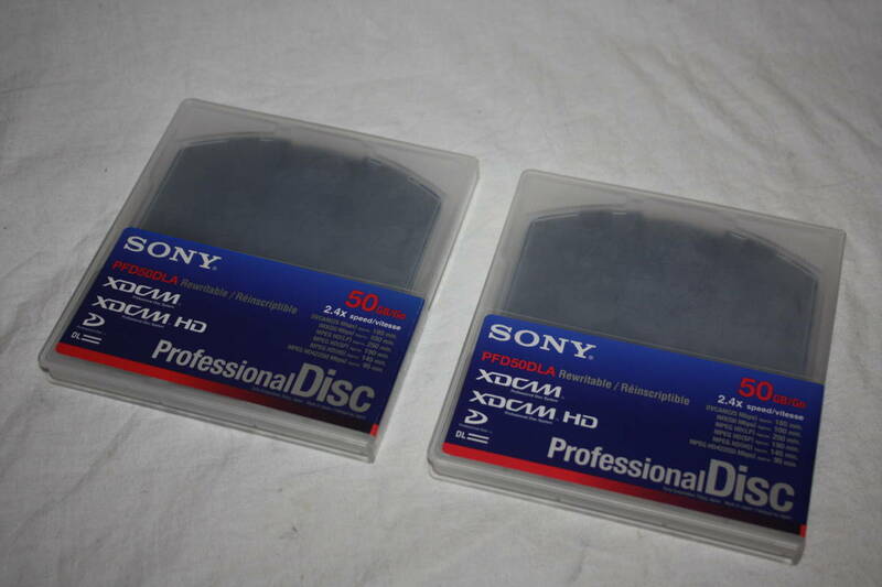 送料無料！　SONY　PFD50DLA　XDCAMディスク 2枚セット 　（検：PDW-、HDW-、PXW-、HXR-、PMW-、HVR-）