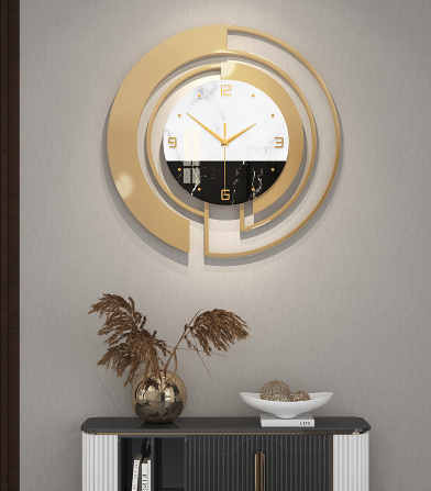 ラウンドウォールクロック1PCE クオーツムーブメント エレガント 高級感 豪華 ヨーロピアン インテリア 装飾 リビング ホテル 壁掛け時計
