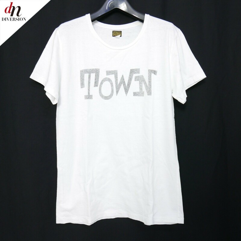 PIG&ROOSTER ピッグアンドルースター TOWN-T コットン 半袖 ロゴ TEE Tシャツ カットソー WHITE 42