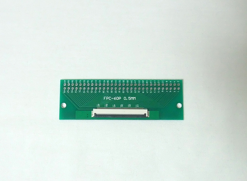 フレキシブルフラットケーブル用アダプタ基板0.5mmピッチ60ピン（フリップロック式、2.54mmピッチに変換、FFC、FPC、新品）