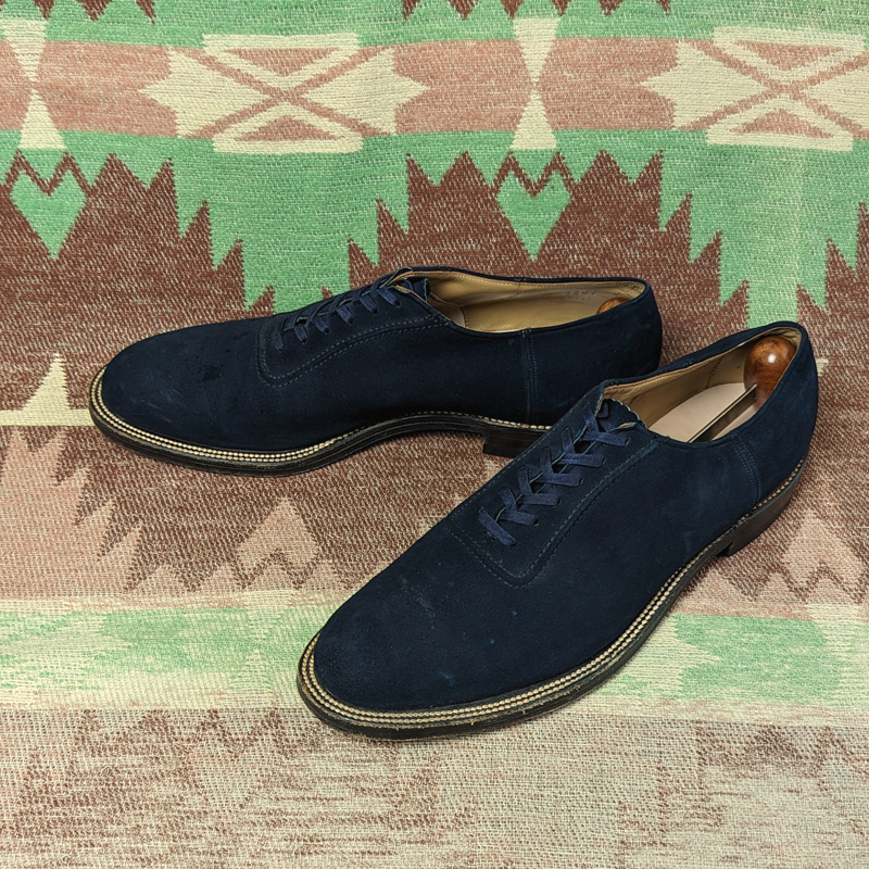 ホールカット 【FREEMAN】 50s Blue Suede Shoes / 50年代 ブルー スウェード シューズ ダブルコバ レザー ロカビリー ビンテージ 40s60s