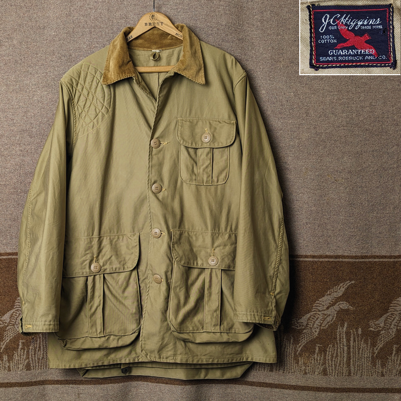 コットンサテン 【JC Higgins】 50s Hunting Jacket/ 50年代 シアーズ ハンティング ジャケット Bob Allen フィッシング ビンテージ 40s60s