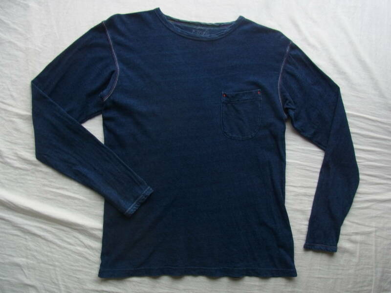 45rpm フォーティーファイブ　インディゴ染め　長袖Tシャツ　サイズ 3 日本製