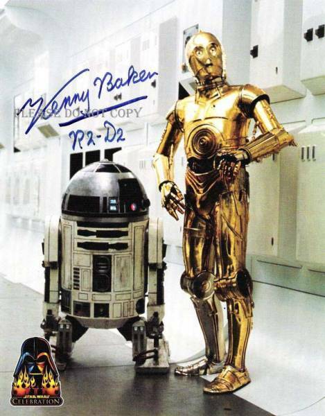 スター・ウォーズ R2-D2 C-3PO Kenny Baker サイン フォト