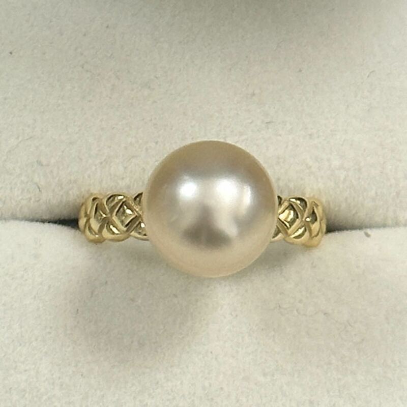 南洋白蝶パール　リング　指輪　天然色　本真珠　10-10.5mm