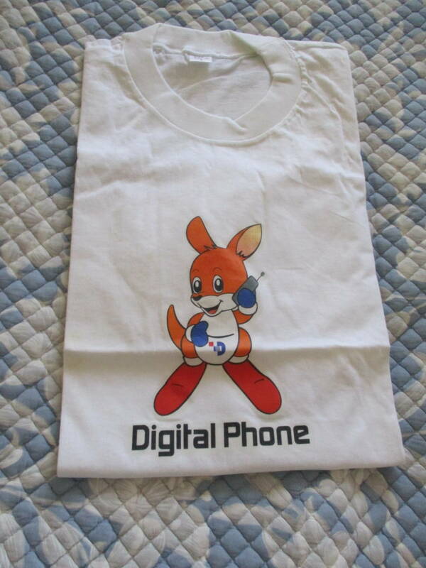 ■未使用★Digital Phone デジタルホン 半袖 Tシャツ カンガルー ? ホワイト 白 　　サイズ；L /胸囲 90～98