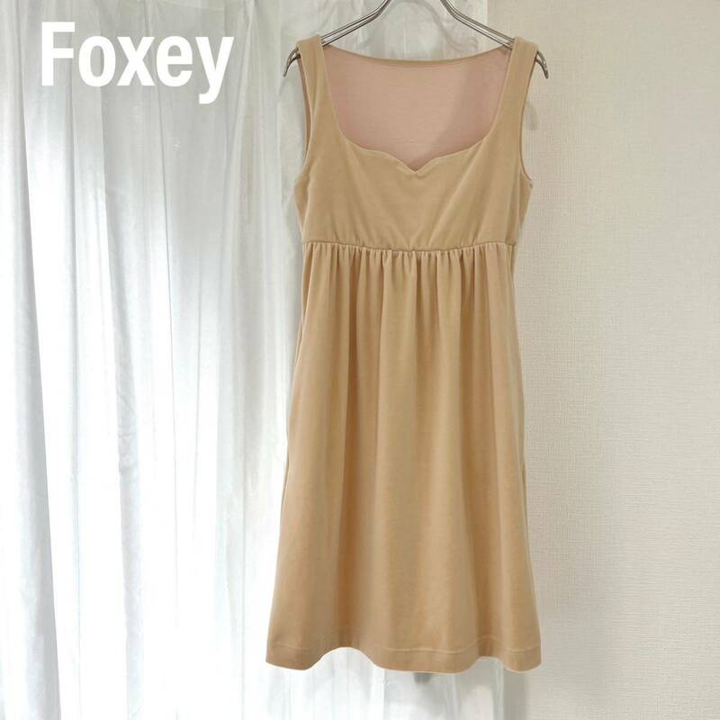 Foxey フォクシー DAISY LIN DAISY VELOUR ノースリーブワンピース ベロアワンピース フレアスカート　上品 高級　夏服　春服 レディース