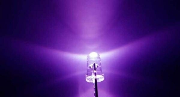 高輝度LED 砲弾型 紫 パープル 3mm 3Φ100本 電子工作 自作 DIY 紫外線 UV 温室
