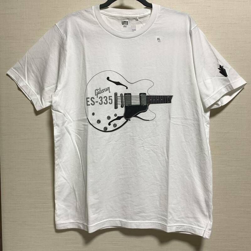 UNIQLO(ユニクロ) MEN ザ・ブランズ ギブソン ギターズ UT グラフィック Tシャツ レギュラーフィット ES-335 白 XLサイズ 未着用 人気完売