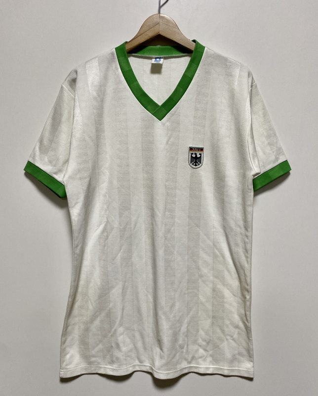 ビンテージ▽ZOLL ドイツ ゲームシャツ 半袖Tシャツ Vネック ユニフォーム 白 緑 ホワイト SPORETT 