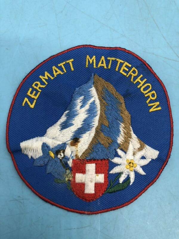 【A7016O092】 刺繍 ワッペン ZERMATT MATTERHORN アルプス山脈 スイス マッターホルン 登山