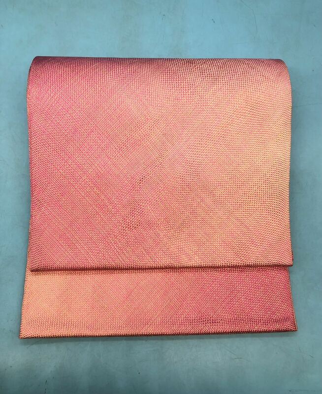 【A7082O087】美品　袋帯　ピンク色のグラデーション 金糸　和装　和服　着物　和装小物　お洒落　上品　訪問着　お茶会