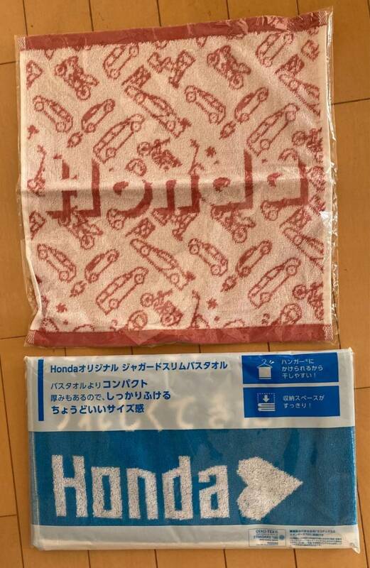 ☆即決！新品　非売品　ホンダHonda　オリジナル ジャガードスリムバスタオル約120ｘ35ｃｍ＆ジャガードハンドタオル　約35ｘ34ｃｍ☆