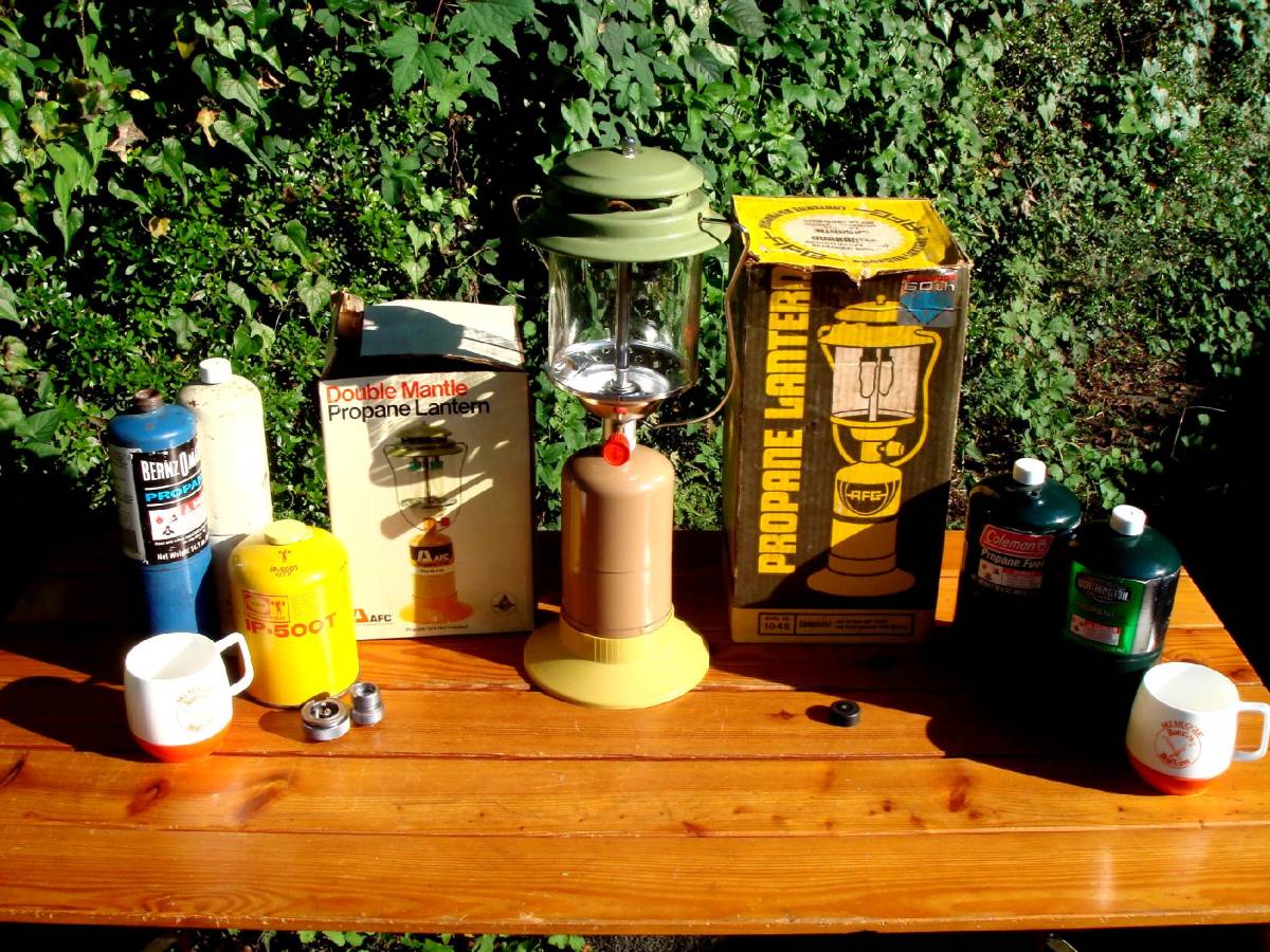 入手困難★箱付美品【AFC】お宝Ashflash★Double Mantle Propane Lantern★稀少Green★Design in U.S.A.♪