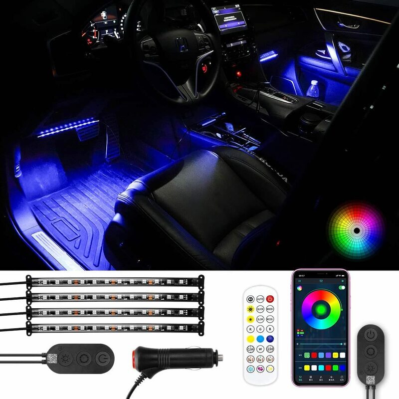 【送料込】　SUPAREE 車用LEDテープ LEDテープライト 12V RGB フルカラー 音に反応 足元灯 カーチャ