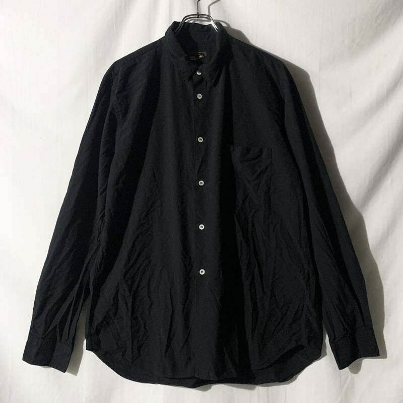 COMME des GARCONS HOMME PLUS コムデギャルソン オム プリュス ポリエステル 縮絨 加工 長袖シャツ ブラック 黒 AD2020 L 検 ヴィンテージ