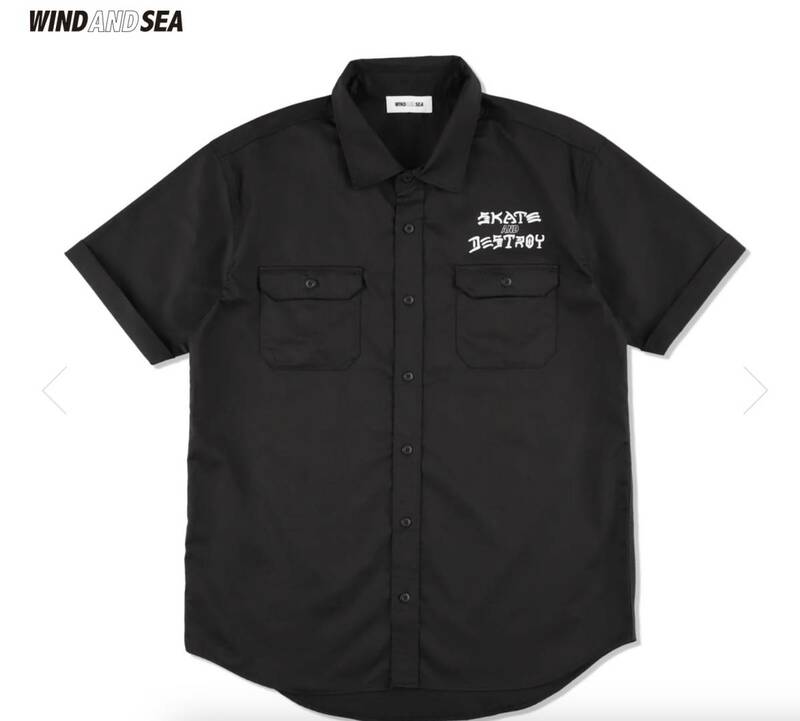 【国内正規M】THRASHER X WDS WORK SHIRTS / BLACK　ウィンダンシー