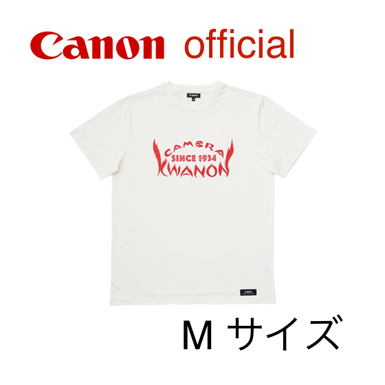 限定品・Canon Official [ 公式 ]キヤノン キヤノン オリジナルTシャツ[KWANON デザイン] Mサイズ白 残り１点のみ