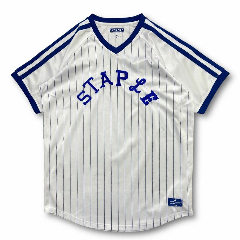 220707YYY12美品 STAPLE ステイプル (L) ストライプ ラグラン ベースボール Tシャツ ゲームシャツ UNION 裏原 90S スケート ストリート